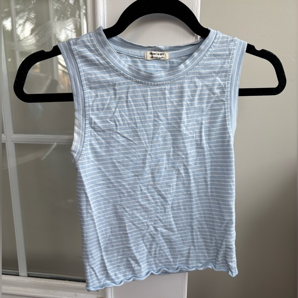Blue & White Striped Top